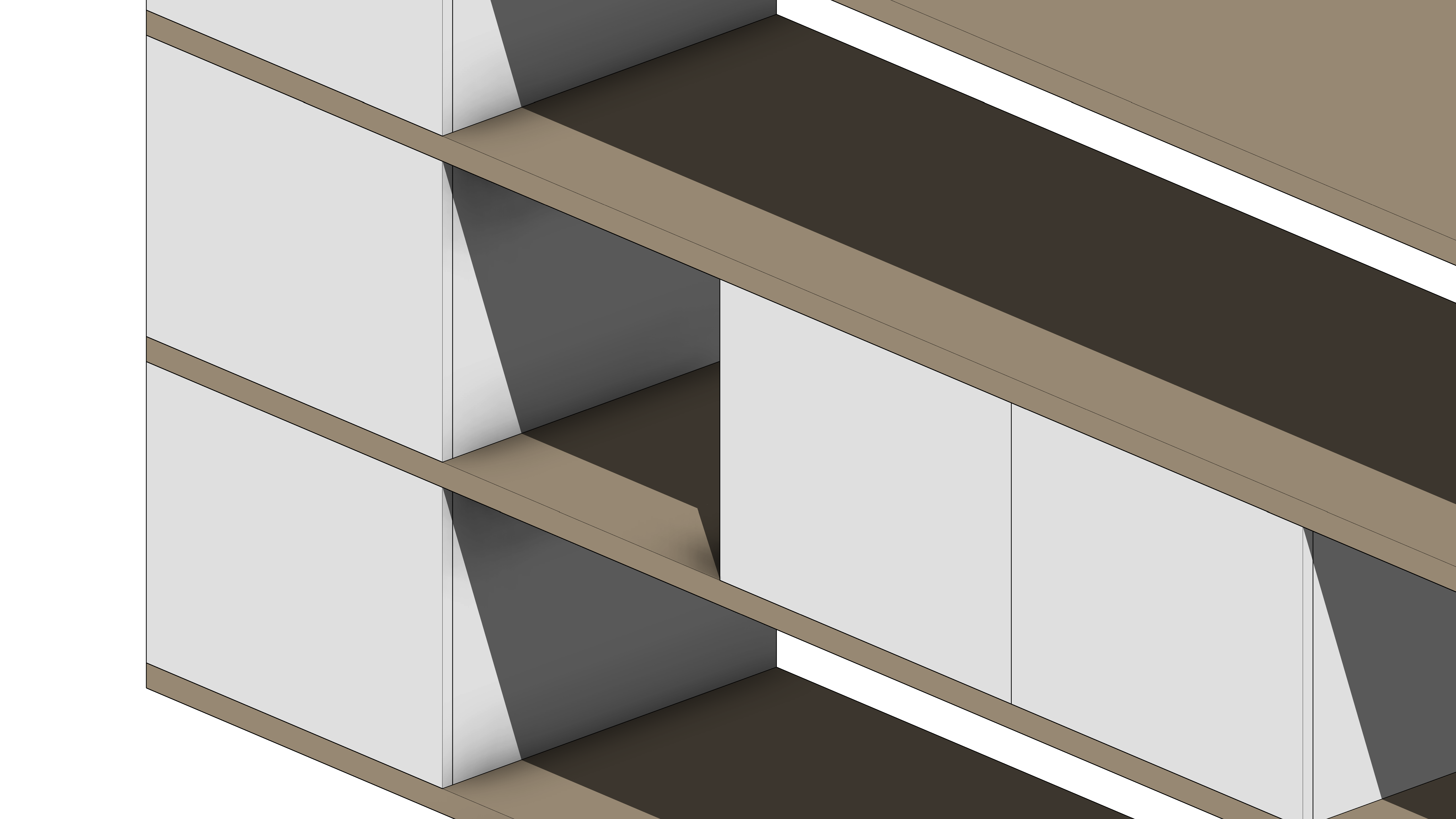 Armário de Estudo Embutido Cinza e Madeira - Image 6