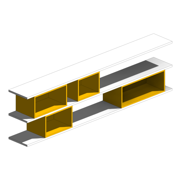Armário de Estudo com Nicho Amarelo