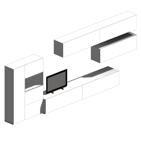 Armário de TV Branco e Madeira