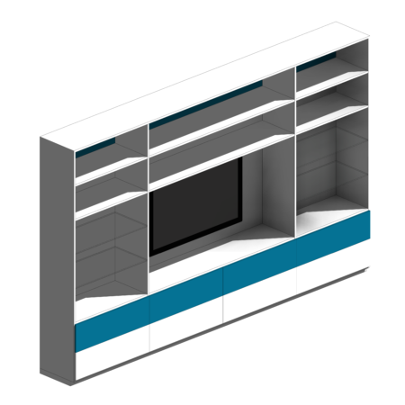 Armário de TV com Gaveta Azul