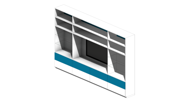 Armário de TV com Gaveta Azul - Image 3