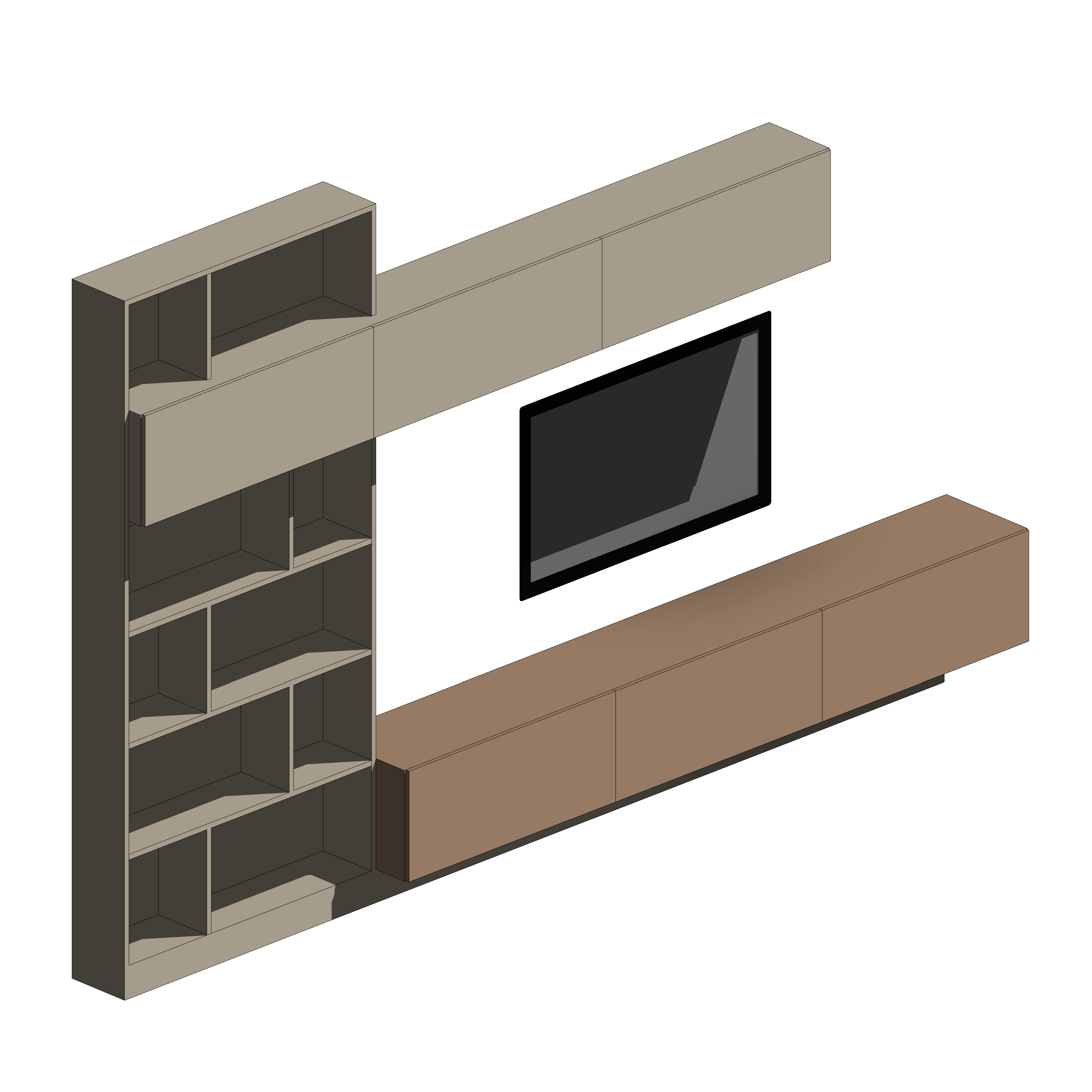 Armário de TV com Nichos Vazados Aleatórios