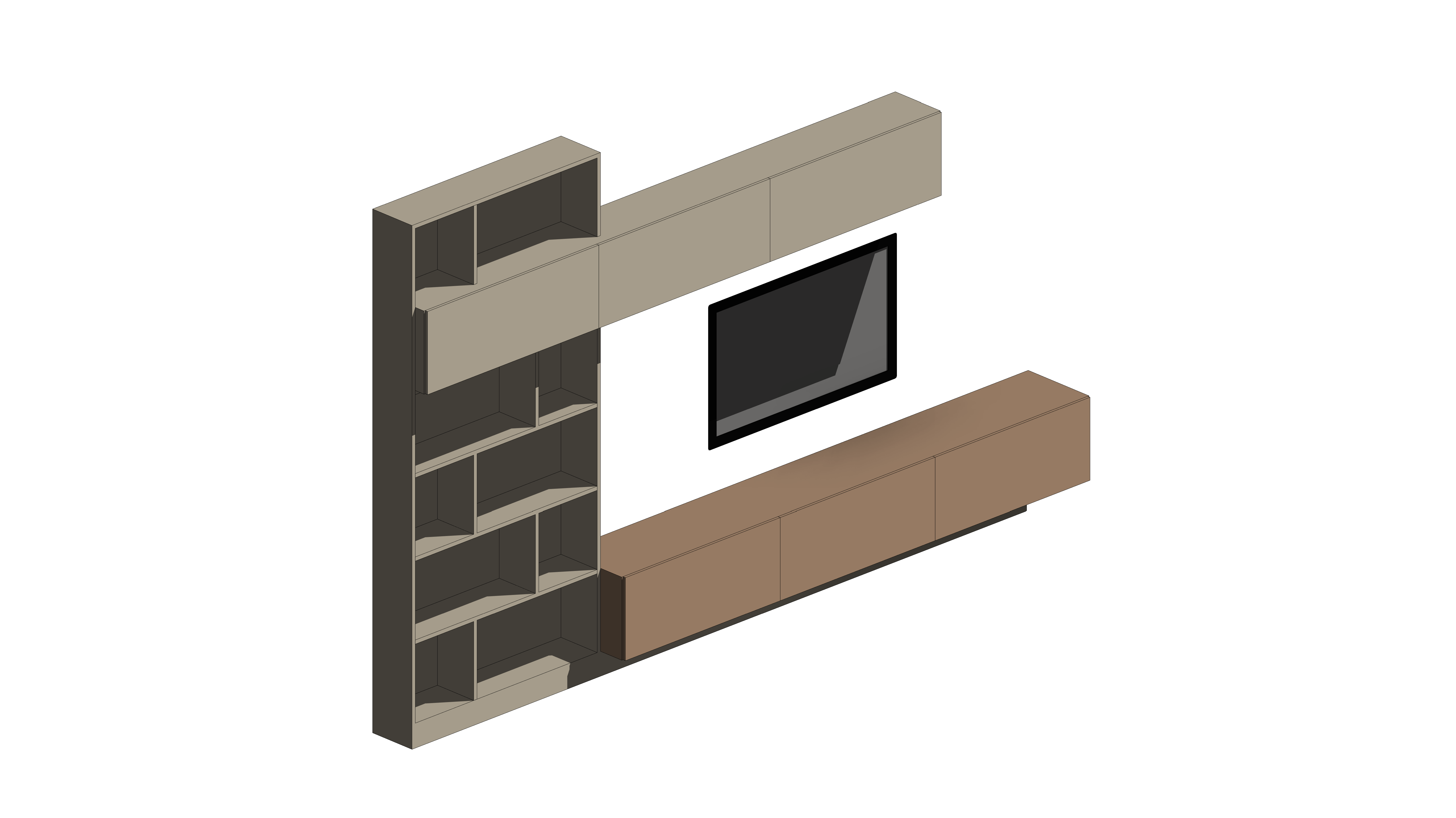 Armário de TV com Nichos Vazados Aleatórios - Image 2