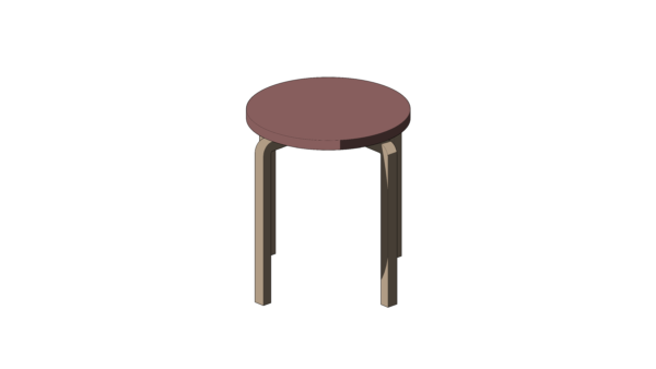 Banquinho com Assento Circular Rosa - Image 3