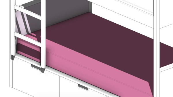 Beliche com Colchão Rosa e Gaveteiro - Image 5