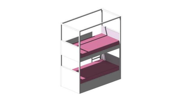 Beliche com Colchão Rosa e Gaveteiro - Image 4