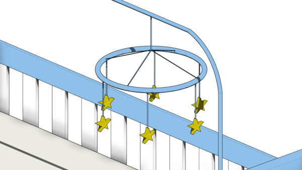 Berço com Móbile Azul e Estrelas - Image 6