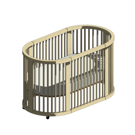 Berço Oval com Rodinhas