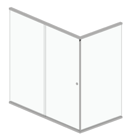 Box com Porta de Correr em L