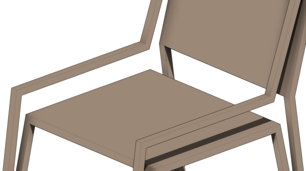 Cadeira de Madeira com Braço em Forma 2D - Image 6