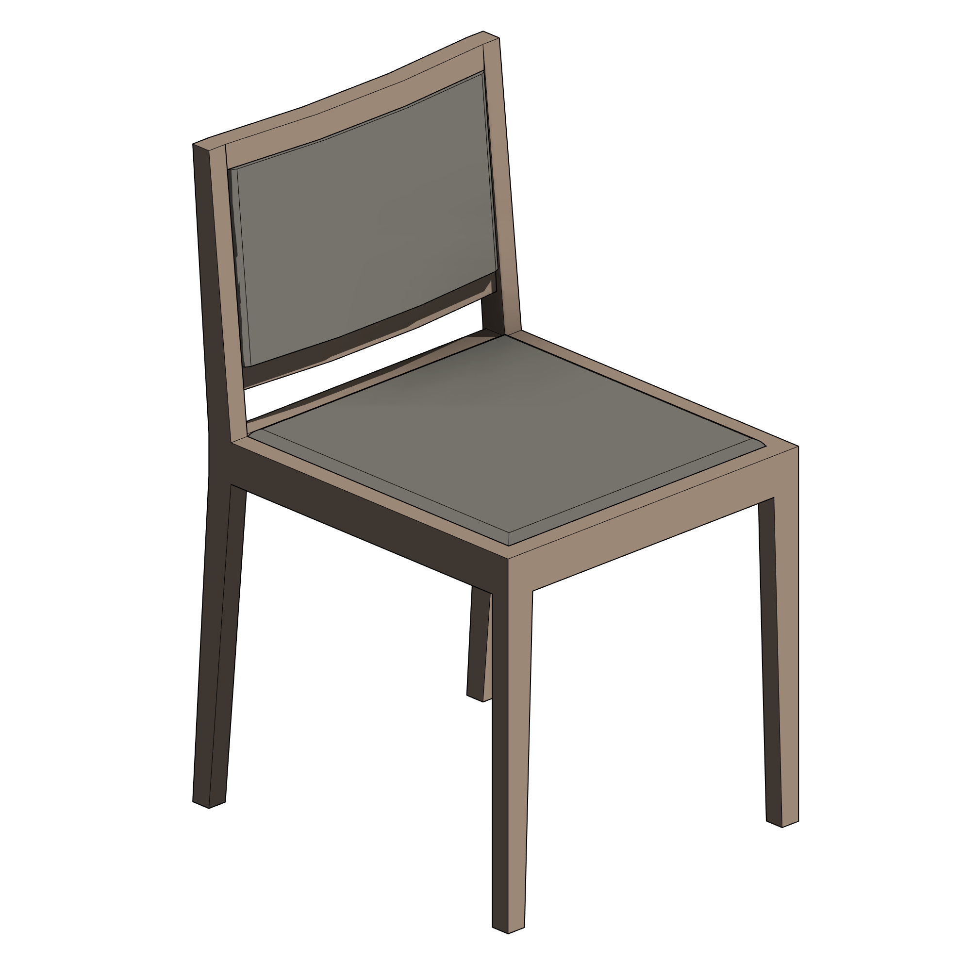 Cadeira de Madeira com Formas Únicas