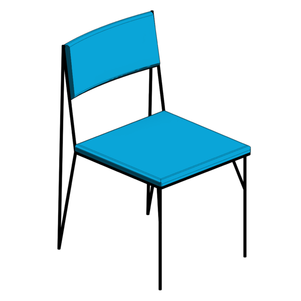 Cadeira de Metal Azul