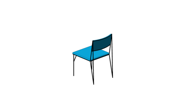 Cadeira de Metal Azul - Image 3
