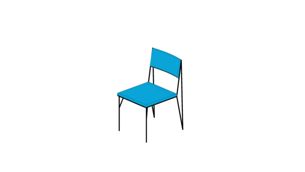 Cadeira de Metal Azul - Image 4