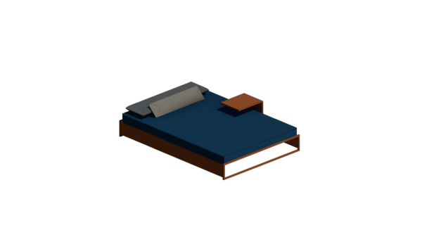 Cama com Base de Madeira e Apoio de Mesa - Image 2