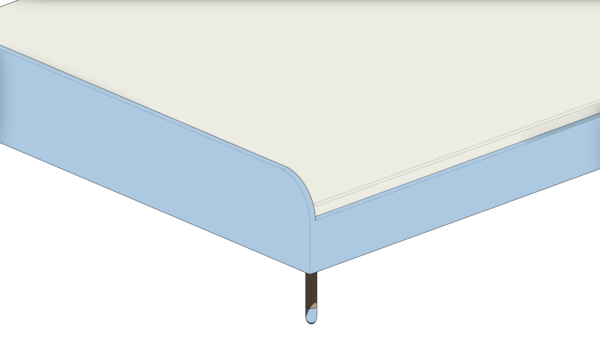 Cama com Base de Madeira Azul e Cabeceira - Image 6