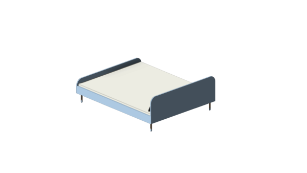 Cama com Base de Madeira Azul e Cabeceira - Image 3