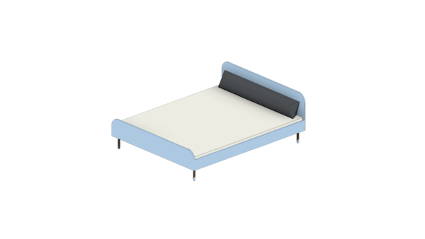 Cama com Base de Madeira Azul e Cabeceira - Image 4