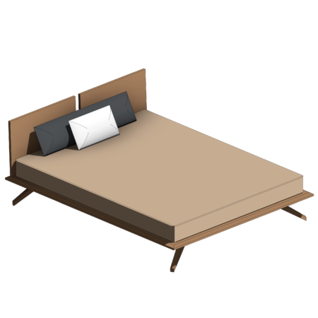 Cama com Base de Madeira, Pés Palito e Cabeceira Separada