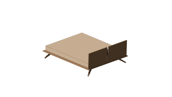 Cama com Base de Madeira, Pés Palito e Cabeceira Separada - Image 3