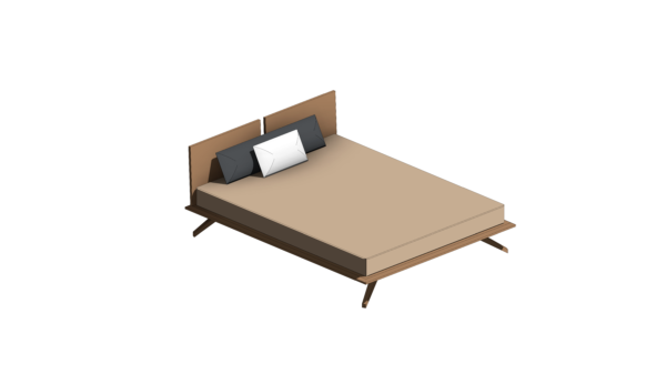 Cama com Base de Madeira, Pés Palito e Cabeceira Separada - Image 2