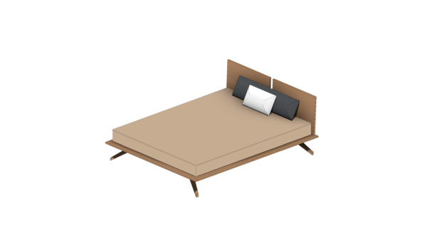 Cama com Base de Madeira, Pés Palito e Cabeceira Separada - Image 4