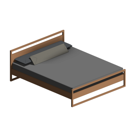 Cama com Base de Madeira Quadrada