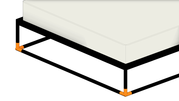 Cama com Base de Material Preto e Cabeceira - Image 6