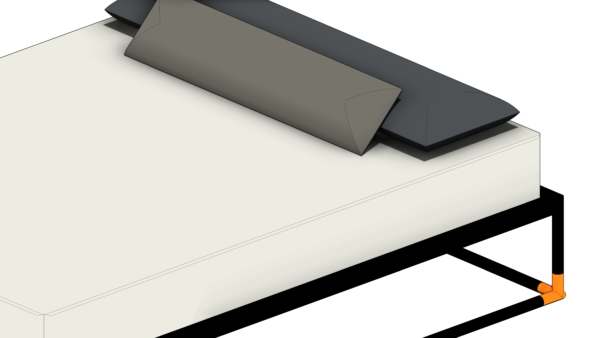 Cama com Base de Material Preto e Cabeceira - Image 5