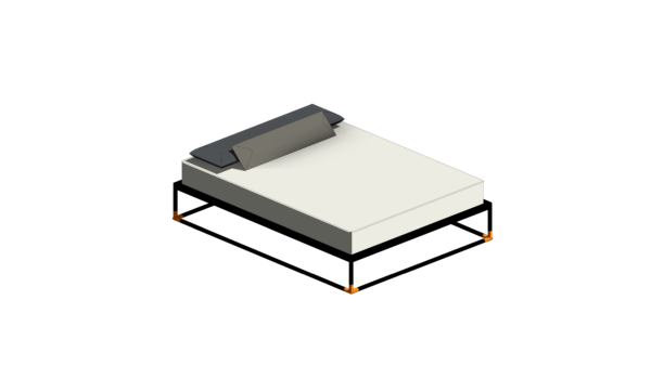 Cama com Base de Material Preto e Cabeceira - Image 2