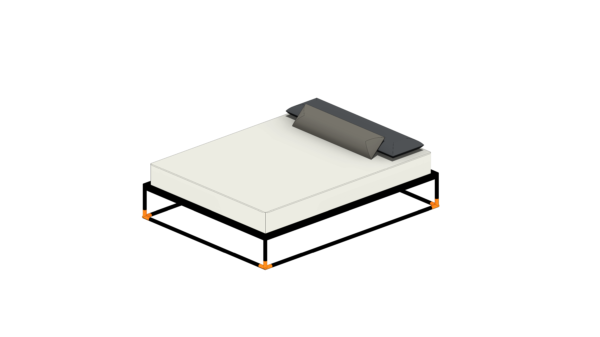 Cama com Base de Material Preto e Cabeceira - Image 4