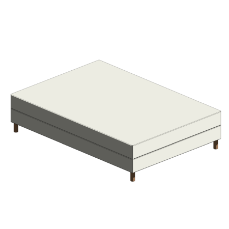 Cama Box Branca Básica com Pés de Madeira