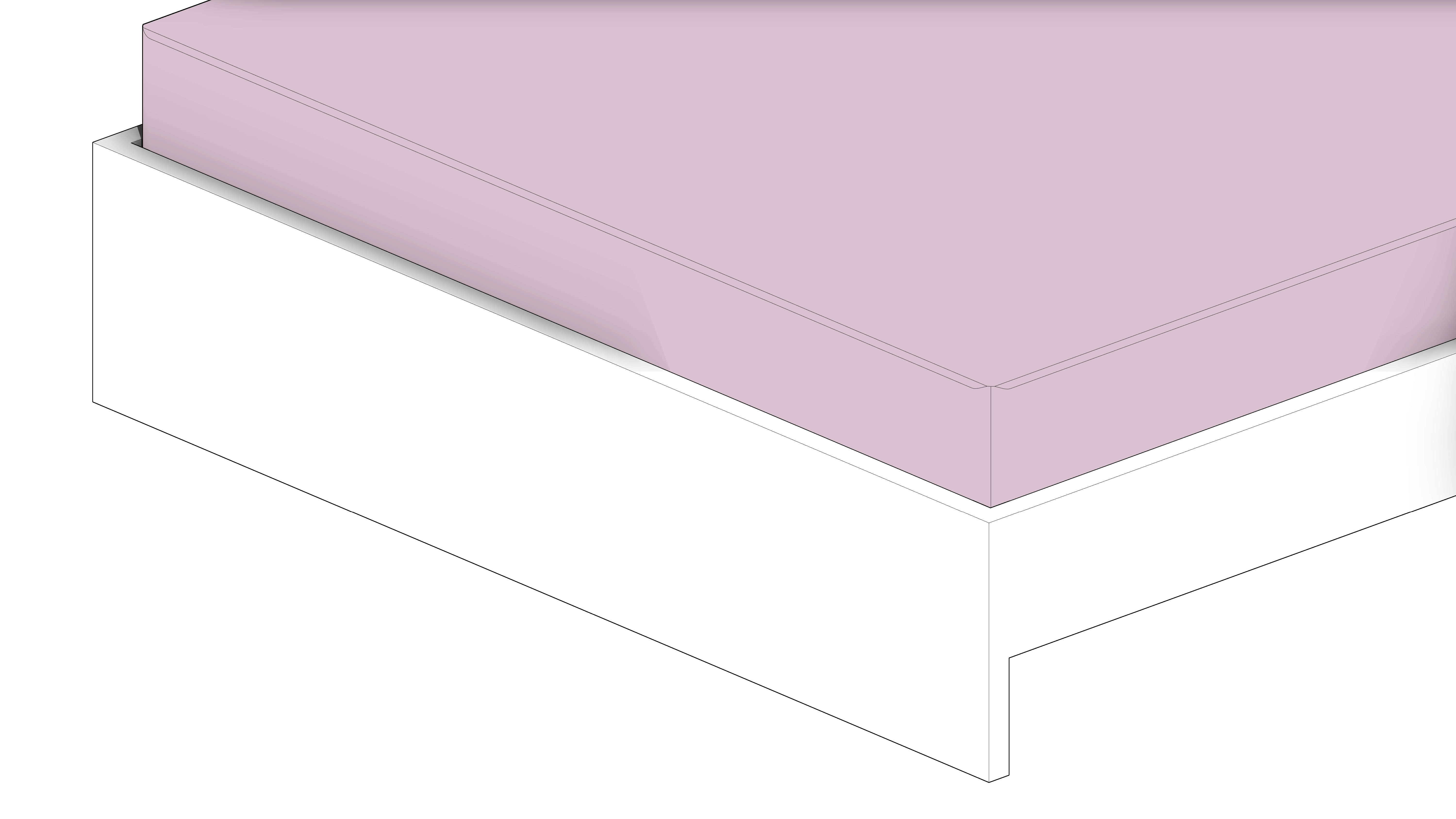 Cama Branca Básica com Cabeceira Rosa - Image 6