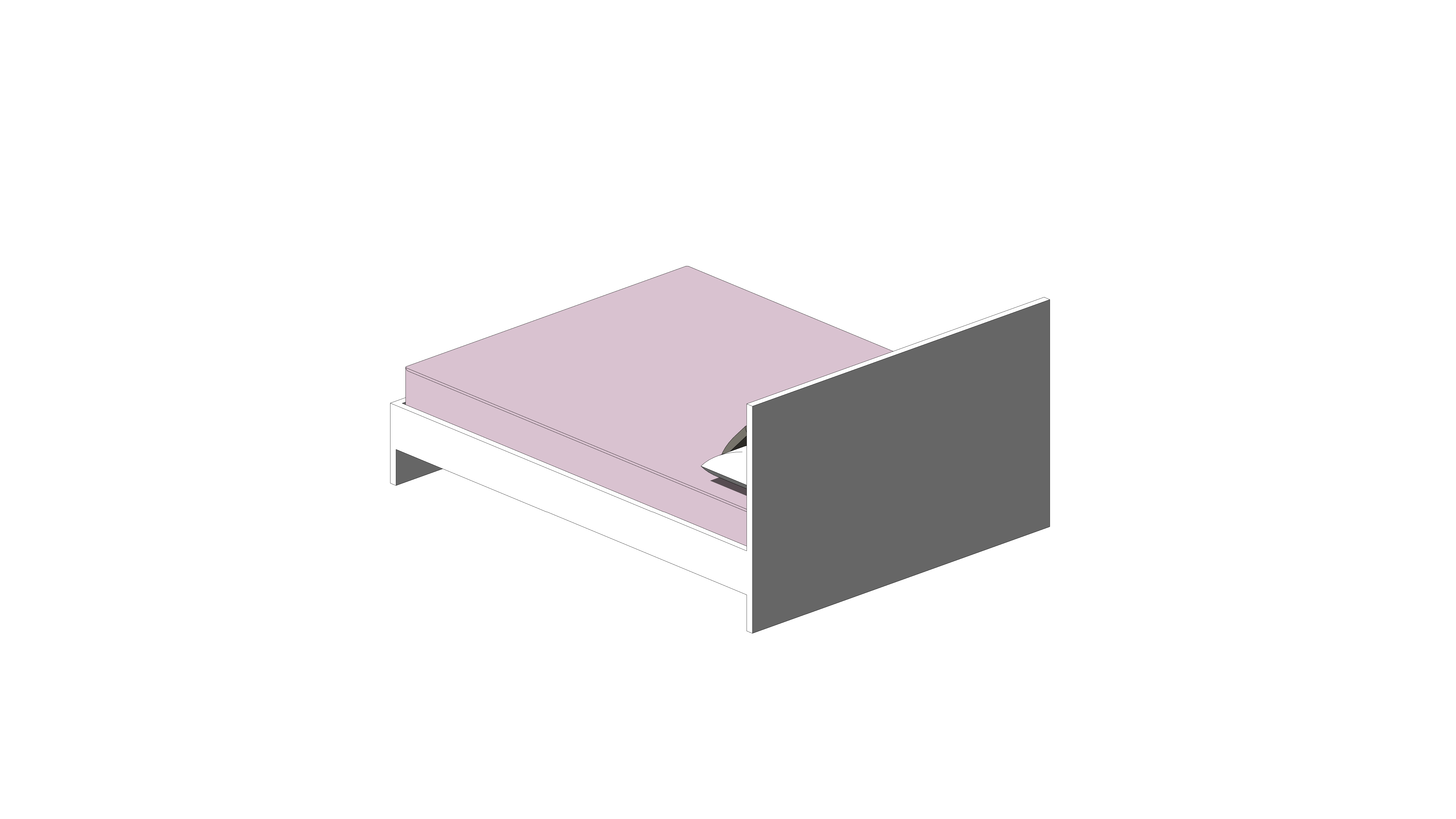 Cama Branca Básica com Cabeceira Rosa - Image 3