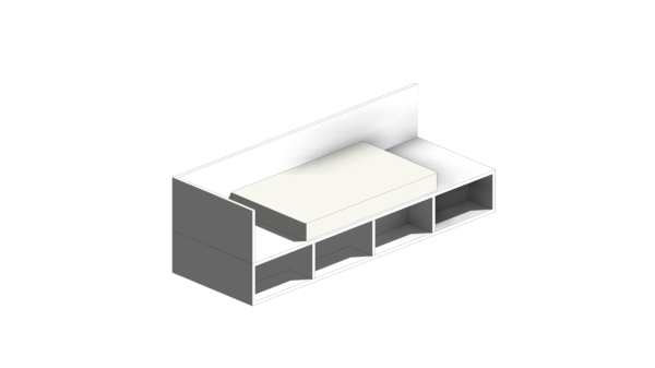 Cama Branca com Compartimentos e Colchão - Image 2