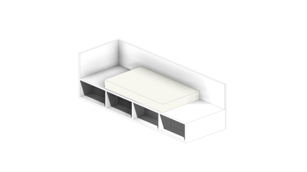 Cama Branca com Compartimentos e Colchão - Image 4