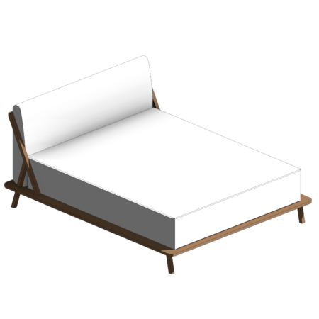 Cama com Cabeceira e Base Reta