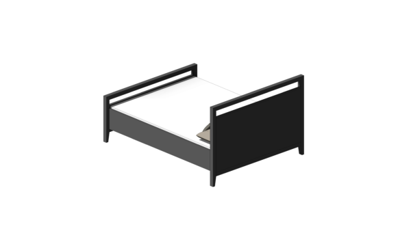 Cama com Cabeceira de Material Escuro - Image 3