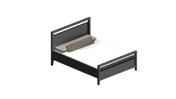 Cama com Cabeceira de Material Escuro - Image 2