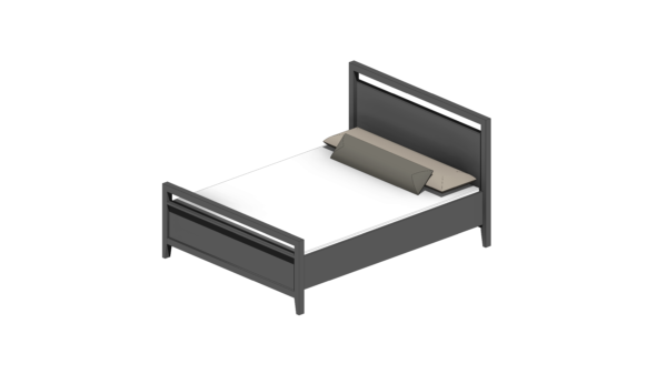 Cama com Cabeceira de Material Escuro - Image 4