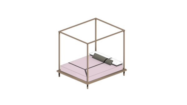 Cama com Dossel de Madeira sem Cabeceira - Image 4