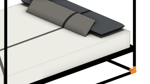 Cama com Dossel de Material Preto - Image 6