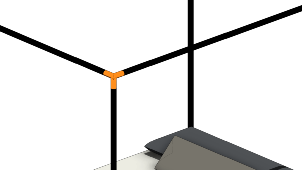 Cama com Dossel de Material Preto - Image 5