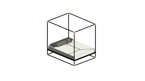 Cama com Dossel de Material Preto - Image 2