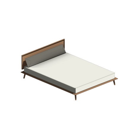 Cama de Casal com Base de Madeira e Cabeceira