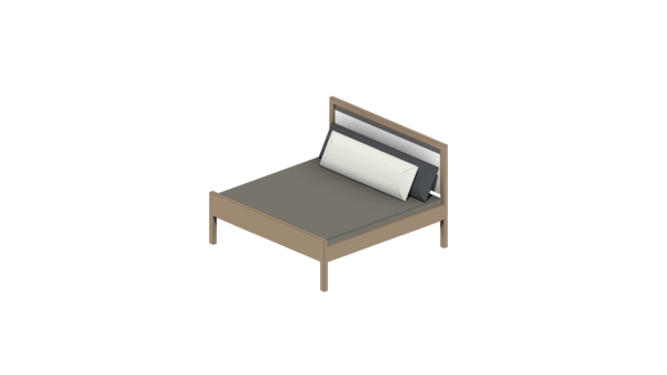Cama de Madeira Clara com Cabeceira Moldurada - Image 4