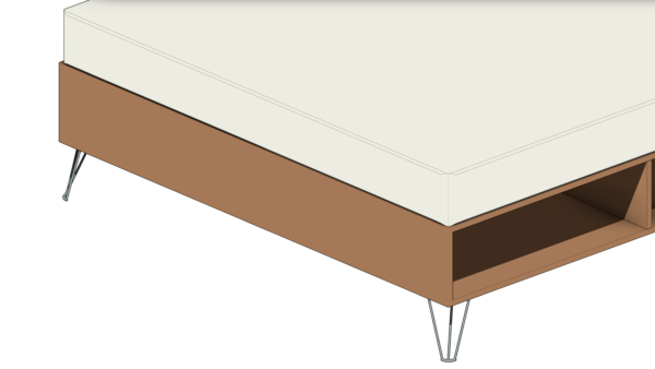 Cama de Madeira com Armazenamento e Pés de Metal - Image 6