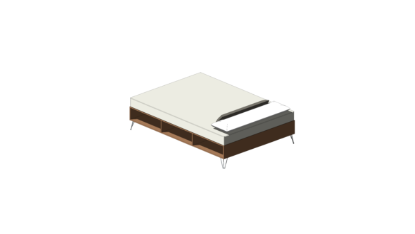 Cama de Madeira com Armazenamento e Pés de Metal - Image 3
