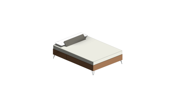 Cama de Madeira com Armazenamento e Pés de Metal - Image 2
