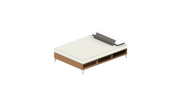 Cama de Madeira com Armazenamento e Pés de Metal - Image 4
